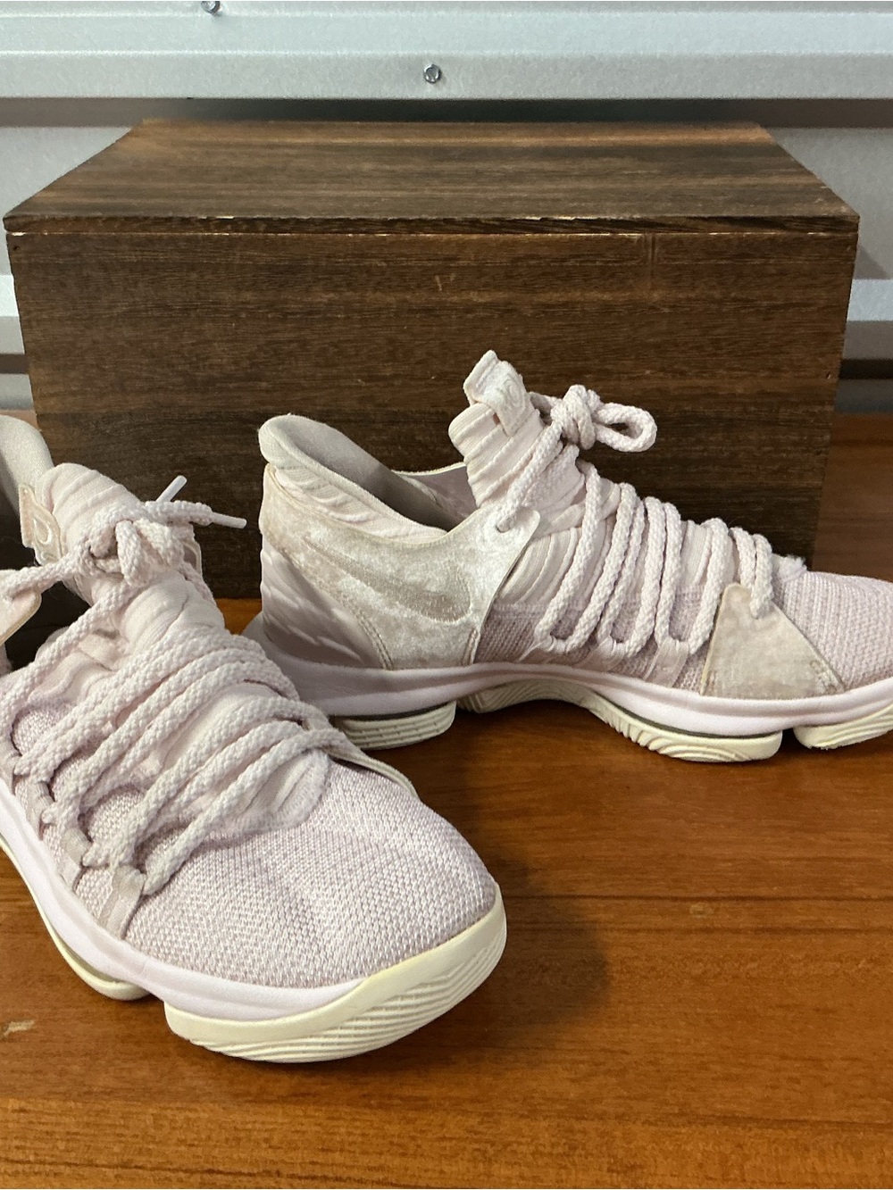 Nike KD 10 Aunt Pearl Pink Shoe Kevin Durant AQ4264-601 GS Size 7Y